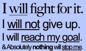 I will not give up